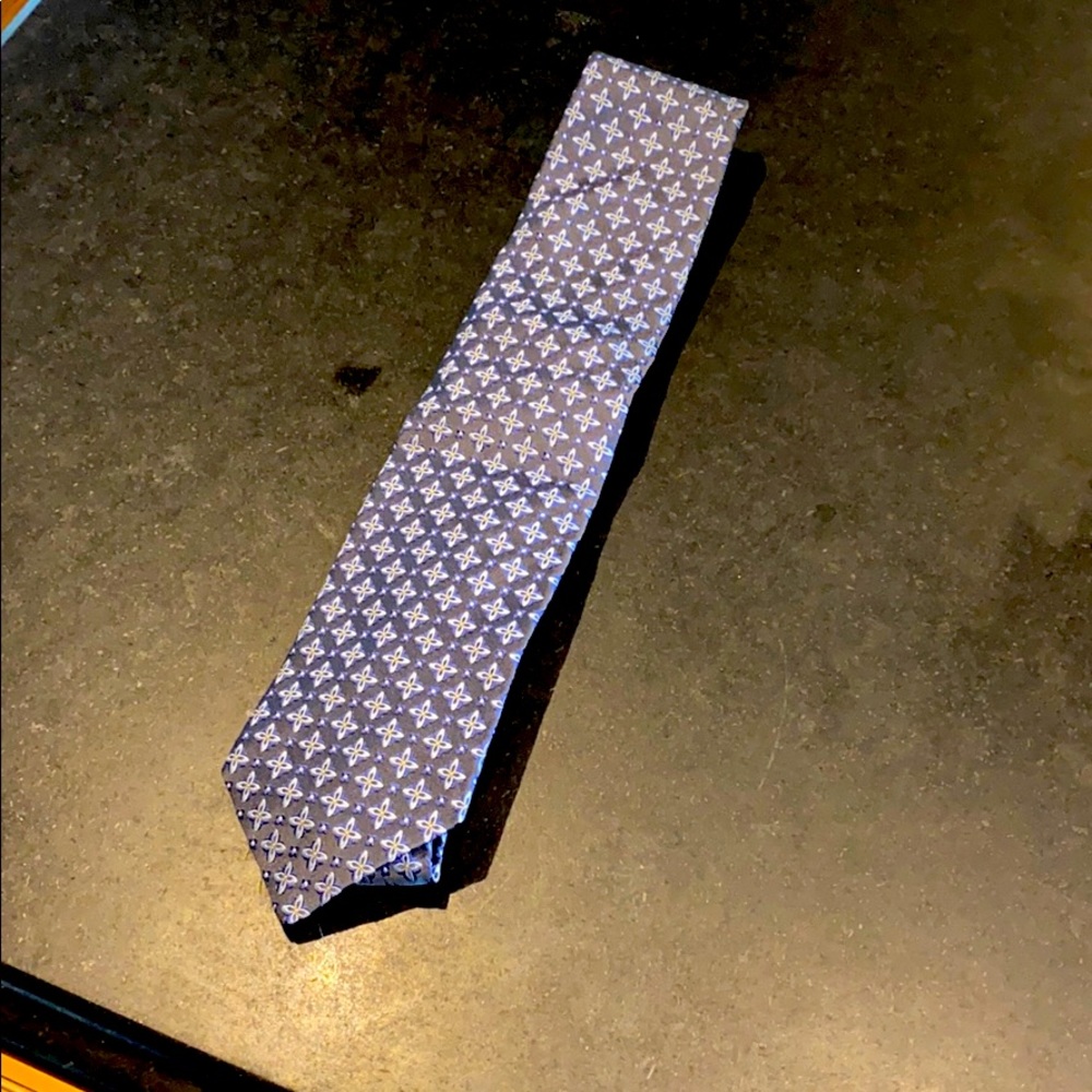 Huge boss blue patterned tie